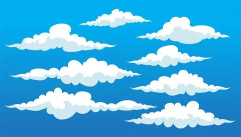 Cartoon cloud collection vector illustration Stock Illustration