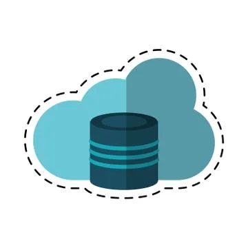 Cartoon cloud data base technology Illustrazione stock