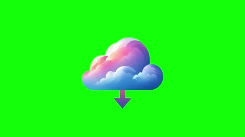 Cartoon Cloud with Down Arrow Animation on Green Screen – Cloud Computing Stock Footage 323305411