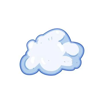 Cartoon cloud drawing representing weather and sky element イラスト素材