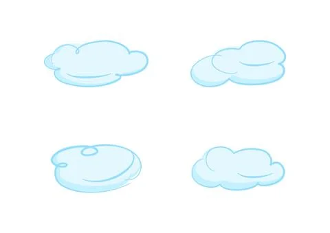 Cartoon cloud isolated on white background ep11 Stock Illustration