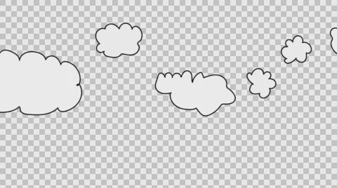 Cartoon Cloud Loop on Alpha Stock Footage 60219486