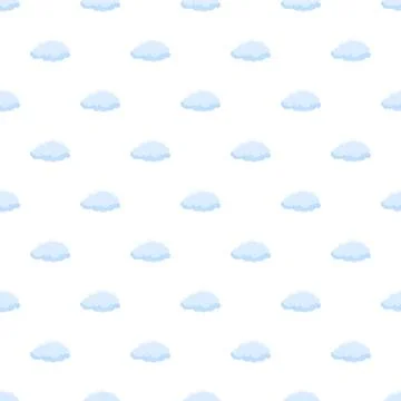 Cartoon cloud pattern creating seamless blue sky background Illustrazione stock