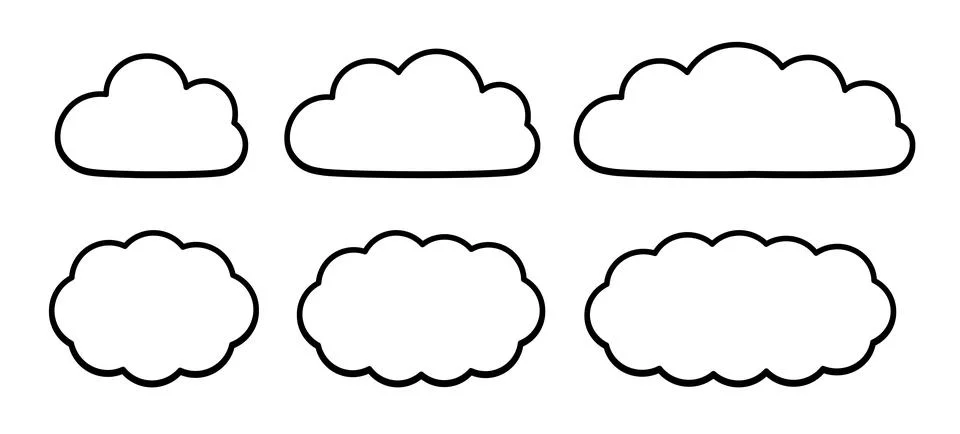 Cartoon cloud shapes vector set イラスト素材