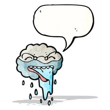 Cartoon cloud with speech bubble Stock Illustration