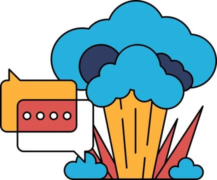 A cartoon of a cloud with a speech bubble that says "I'm not sure what you'.. Stockillustratie