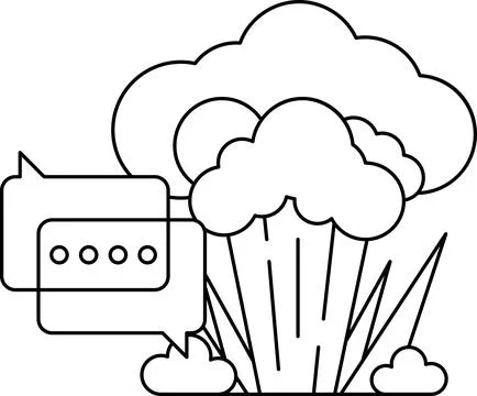 A cartoon of a cloud with a speech bubble that says "I'm not sure what you'.. Stock Illustration