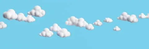 Cartoon cloud stage background looping animation Video stock 328075110