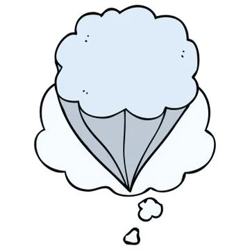 Cartoon cloud symbol and thought bubble Stock Illustration