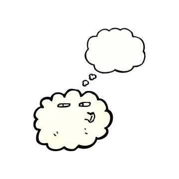 Cartoon cloud with thought bubble Stock Illustration