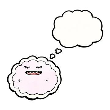 Cartoon cloud with thought bubble Illustrazione stock