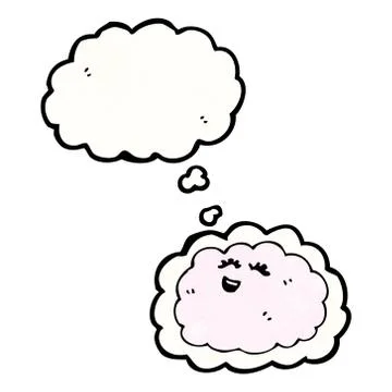 Cartoon cloud with thought bubble Illustrazione stock