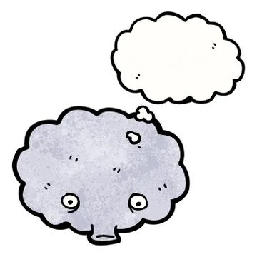 Cartoon cloud with thought bubble Stock Illustration