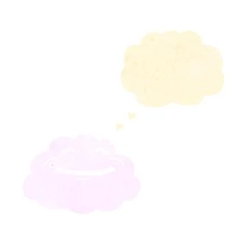 Cartoon cloud with thought bubble Stock Illustration