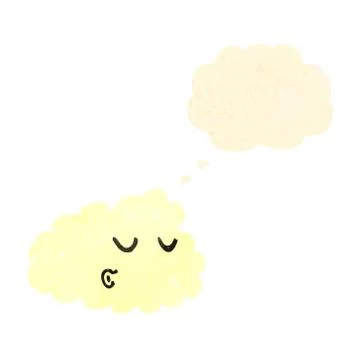 Cartoon cloud with thought bubble Stock Illustration