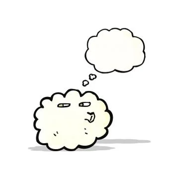 Cartoon cloud with thought bubble イラスト素材
