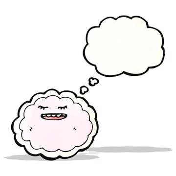 Cartoon cloud with thought bubble Stock Illustration