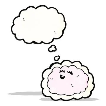 Cartoon cloud with thought bubble Stock Illustration