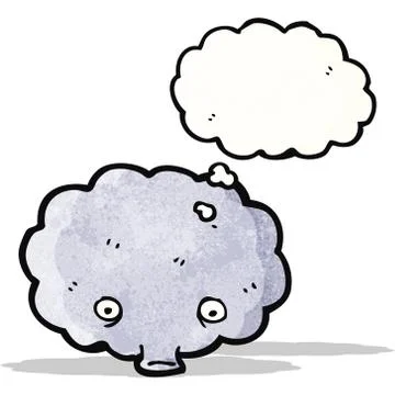 Cartoon cloud with thought bubble 스톡 일러스트