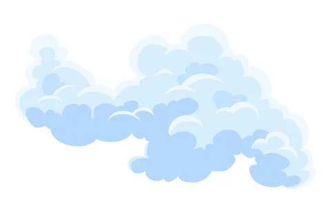 Cartoon clouds. Abstract white cloudscape icon symbol. Vector cloudy landscape Stock Illustration