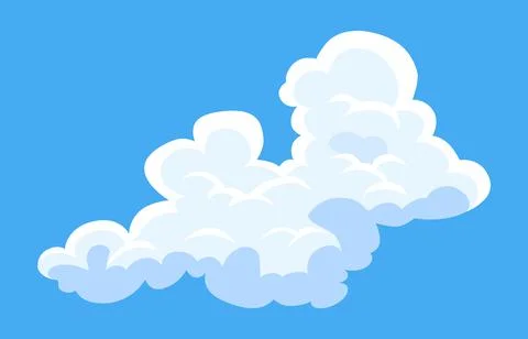 Cartoon clouds. Abstract white cloudscape icon symbol. Vector cloudy landscape Stock Illustration
