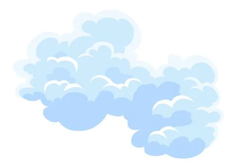 Cartoon clouds. Abstract white cloudscape icon symbol. Vector cloudy landscape Stock Illustration