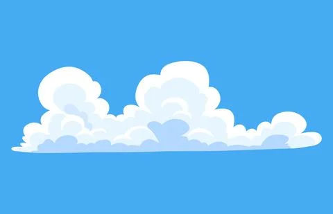 Cartoon clouds. Abstract white cloudscape icon symbol. Vector cloudy landscape Stock Illustration