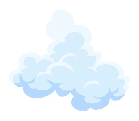 Cartoon clouds. Abstract white cloudscape icon symbol. Vector cloudy landscape Stock Illustration