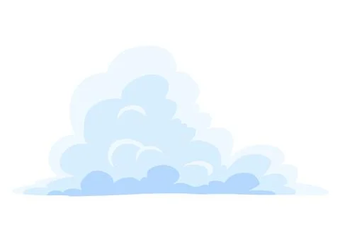 Cartoon clouds. Abstract white cloudscape icon symbol. Vector cloudy landscape Stock Illustration