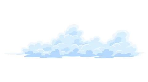 Cartoon clouds. Abstract white cloudscape icon symbol. Vector cloudy landscape Stock Illustration
