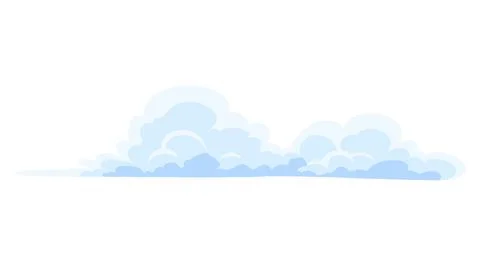 Cartoon clouds. Abstract white cloudscape icon symbol. Vector cloudy landscape Stock Illustration