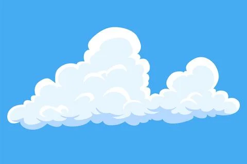 Cartoon clouds. Abstract white cloudscape icon symbol. Vector cloudy landscape Stock Illustration