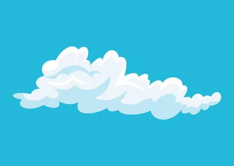 Cartoon clouds. Abstract white cloudscape icon symbol. Vector cloudy landscape Stock Illustration