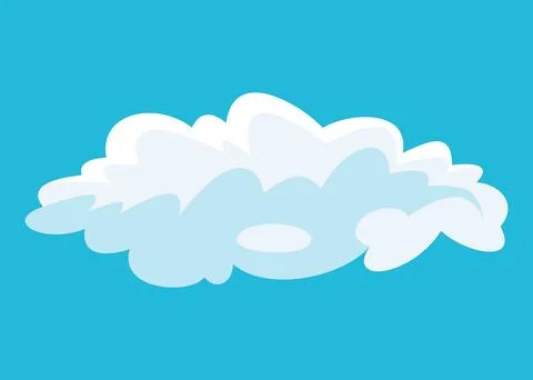 Cartoon clouds. Abstract white cloudscape icon symbol. Vector cloudy landscape Stock Illustration