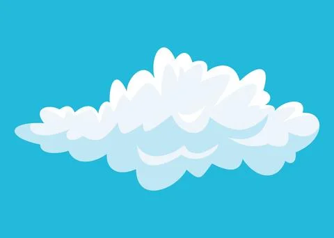 Cartoon clouds. Abstract white cloudscape icon symbol. Vector cloudy landscape Stock Illustration
