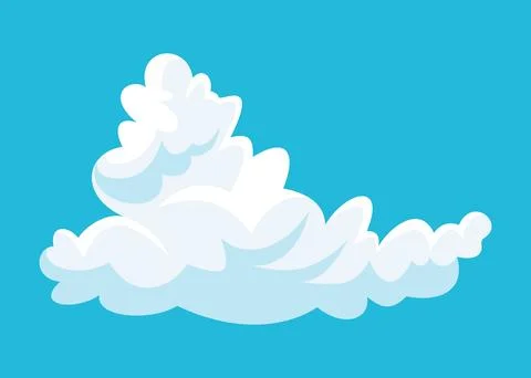 Cartoon clouds. Abstract white cloudscape icon symbol. Vector cloudy landscape Illustrazione stock