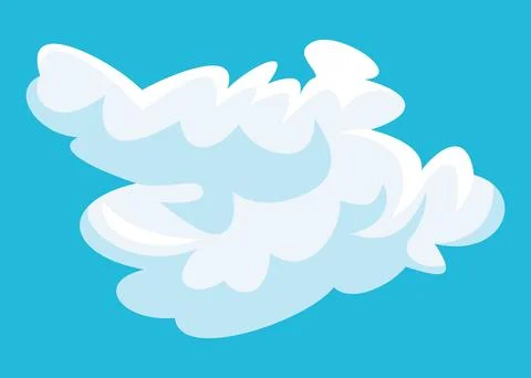 Cartoon clouds. Abstract white cloudscape icon symbol. Vector cloudy landscape Illustrazione stock