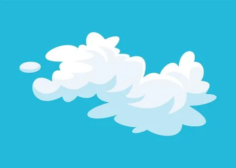 Cartoon clouds. Abstract white cloudscape icon symbol. Vector cloudy landscape Stock Illustration