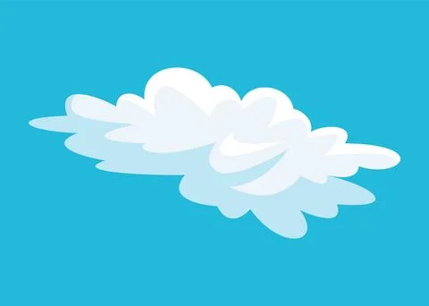 Cartoon clouds. Abstract white cloudscape icon symbol. Vector cloudy landscape Stock Illustration