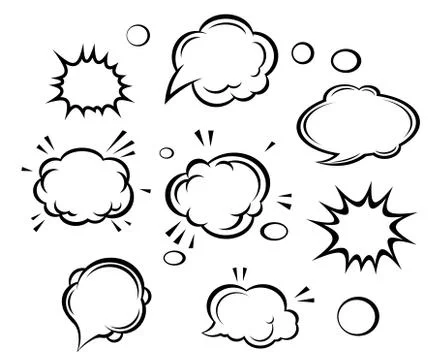 Cartoon clouds and bubbles Illustrazione stock