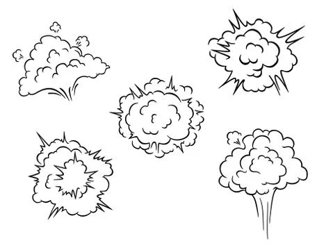 Cartoon clouds and explosions Stock-Illustration