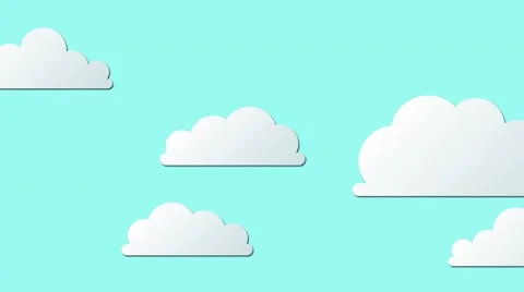 Cartoon Clouds on blue with place for text background. Loop full hd seamless Stockbeeldmateriaal 59522118