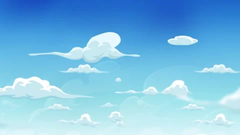 Cartoon Clouds On Blue Sky Background Animation Stock Footage 326317312