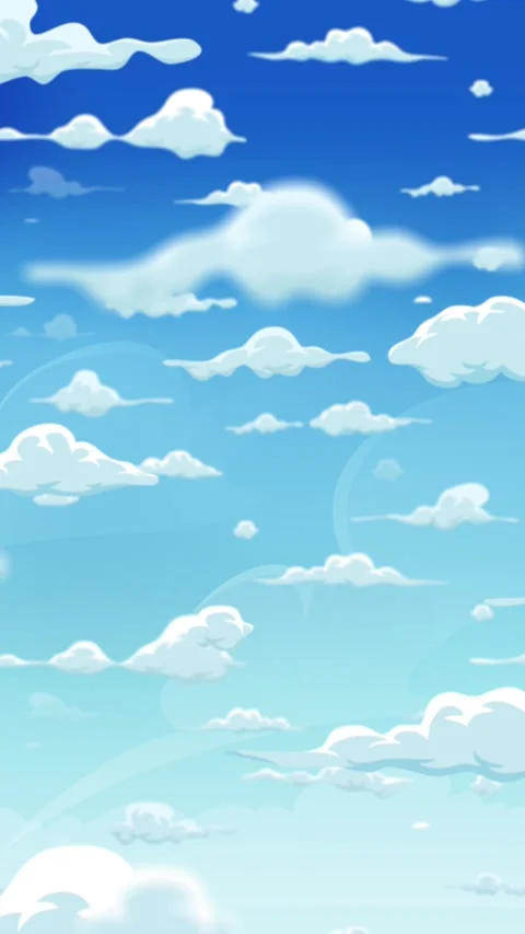 Cartoon Clouds On Blue Sky Background Animation 库存影片 329681084