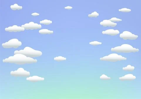 Cartoon clouds blue sky background Stock Illustration