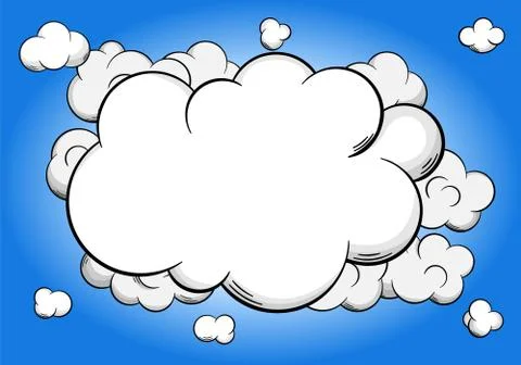 Cartoon clouds  with copy space in sky Stock-Illustration