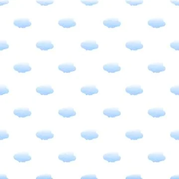 Cartoon clouds creating a simple seamless pattern Stock Illustration