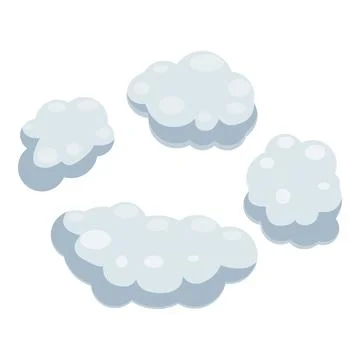 Cartoon clouds floating in the clear sky, creating a serene atmosphere Stock Illustration