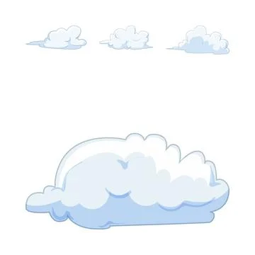 Cartoon clouds floating on a clear sky 스톡 일러스트