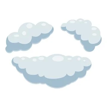 Cartoon clouds floating gently in the sky Illustration